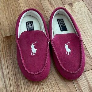 Ralph Lauren Kids Slippers in Red with White Logo
